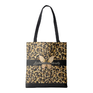 Vlinder Luipaardprint Boodschappentas Tote Bag
