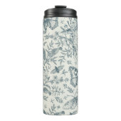  vlinder, Luna Moth en Flowers Thermosbeker (Voorkant)