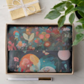 Vlinder maan grillige bloem schilderij Decoupage Tissuepapier (Geschenk)