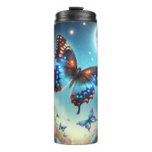 Vlinder maan zon bloemen