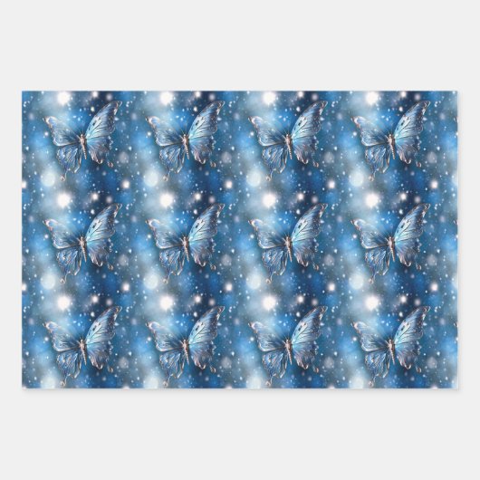 Vlinder magisch betoverd patroon naadloos chic inpakpapier vel (Voorkant 2)