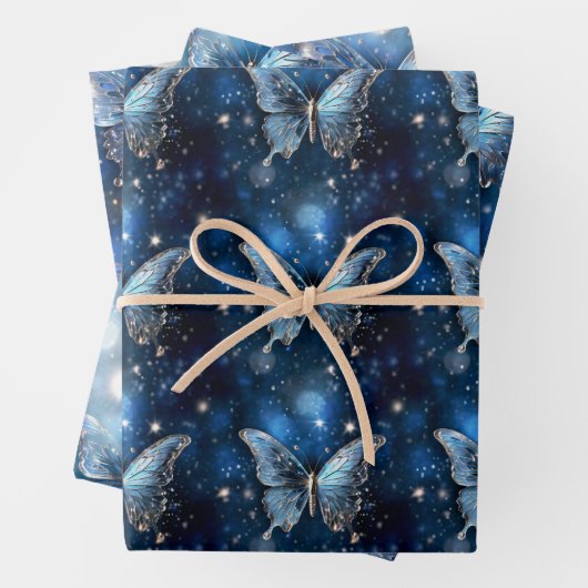 Vlinder magisch betoverd patroon naadloos chic inpakpapier vel (In situ)
