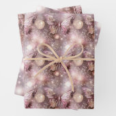 Vlinder magische betoverde roze patroon naadloos inpakpapier vel (In situ)