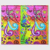 Vlinder magische paddenstoel inpakpapier (Vlak)