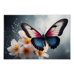 *~* Vlinder Magische Waterverf AP52 Flowers Perfect Poster