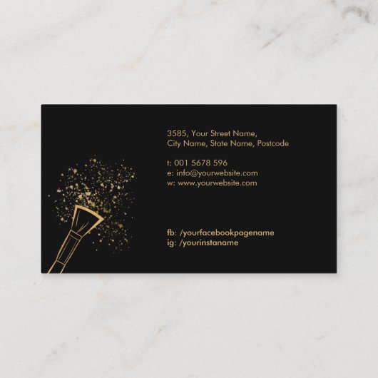 Vlinder make-up kit visitekaartje (Achterkant)