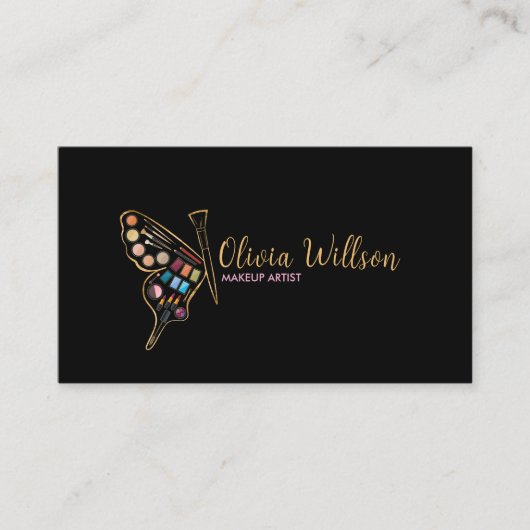 Vlinder make-up kit visitekaartje (Voorkant)