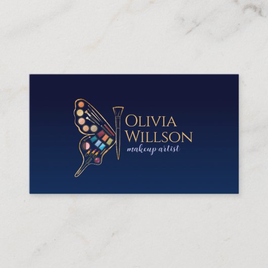 Vlinder make-up kit visitekaartje (Voorkant)