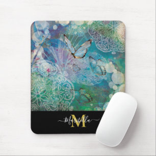 Vlinder Mandala Personaliseer Monogram Muismat