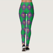 Vlinder Mardi Gras Harlekijnpatroon Leggings (Achterkant)