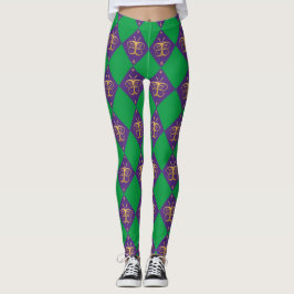 Vlinder Mardi Gras Harlekijnpatroon Leggings