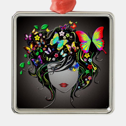 Vlinder meisje 1 Ornament (Voorkant)