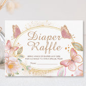 Vlinder Meisje Baby shower Luier Raffle Behuizing Informatiekaartje