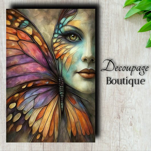 Vlinder Meisje Decoupage Tissuepapier
