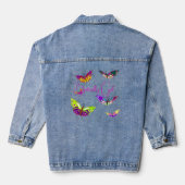 Vlinder meisje - kleurrijke vlinders denim jacket (Achterkant)