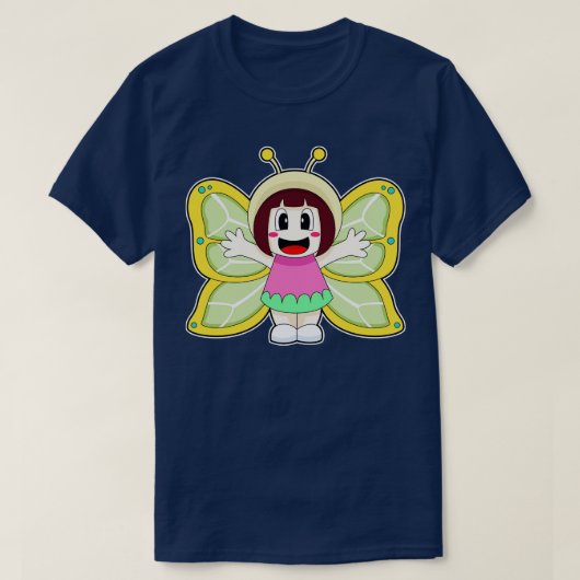 Vlinder meisje kostuum t-shirt (Design voorkant)