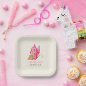 vlinder meisjes verjaardagsfeestje papieren bordje (Feest)