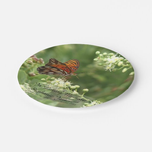 Vlinder, Memorial Service Papier Borden Papieren Bordje (Gekanteld)