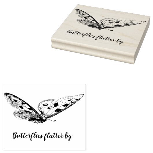  vlinder met aangepaste scripts rubberstempel (Gestempeld)