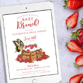 Vlinder met Aardbeien Baby Brunch Shower Kaart
