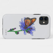 Vlinder met blauwe bloem Case-Mate iPhone case (Achterkant (horizontaal))