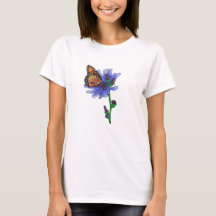 Vlinder met blauwe bloem