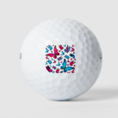 Vlinder met blauwe en roze kleur golfballen (Voorkant)