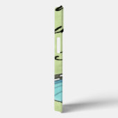Vlinder met blauwe vleugels op teal ansichtkaart Case-Mate iPhone case (Achterkant / Rechts)