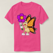 Vlinder met bloem 3 t-shirt (Design voorkant)