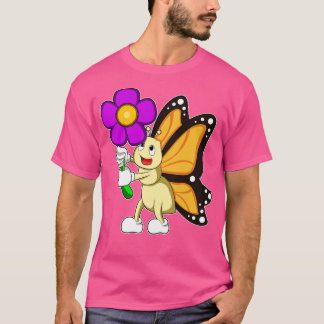 Vlinder met bloem 3 t-shirt