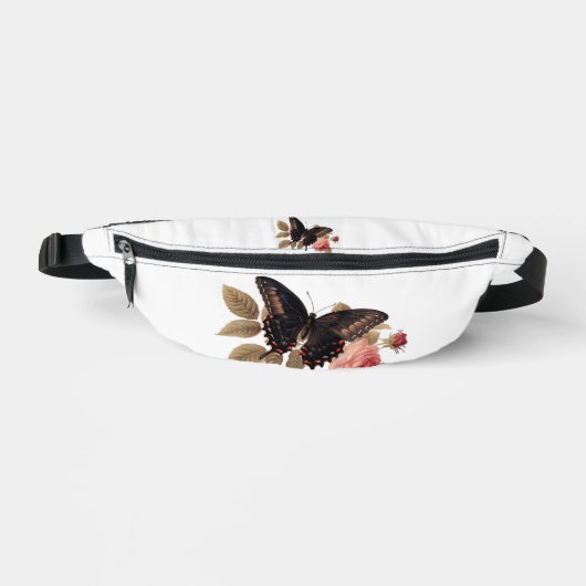 Vlinder met bloemen Fanny Pack Print Bag Heuptasje (Voorkant)