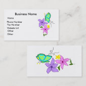 vlinder met bloemen Visitekaartje (Voorkant / Achterkant)