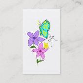 vlinder met bloemen Visitekaartje (Achterkant)