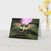 Vlinder met Christelijk Vers Kaart (Gele Bloem)