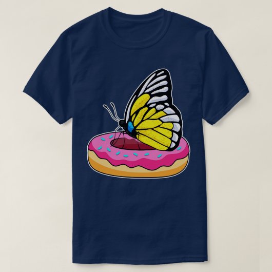 Vlinder met Donut 1 T-shirt (Design voorkant)