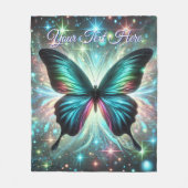 Vlinder met galactische gloed en sprankelende ster fleece deken (Voorkant)