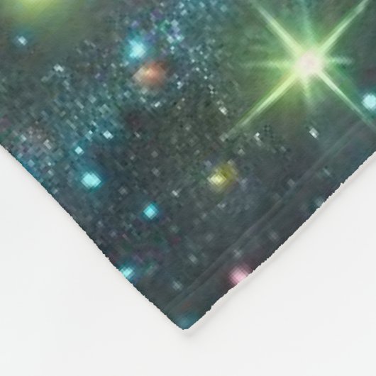 Vlinder met galactische gloed en sprankelende ster fleece deken (Hoek)