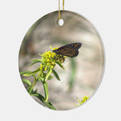 Vlinder met Gele Veldbloemen Ornament (Links)