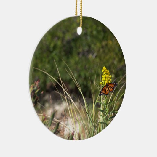 Vlinder met gele wilde bloemen Ornament (Rechts)