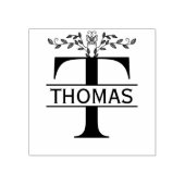 Vlinder met gespleten monogram van letter T met bl Rubberstempel (Afrduk)