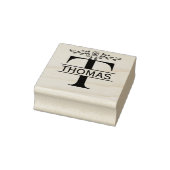 Vlinder met gespleten monogram van letter T met bl Rubberstempel (Stempel)