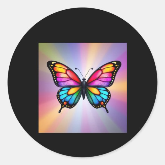 Vlinder met Gly Wings Sticker (Voorkant)