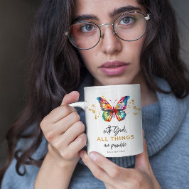 Vlinder Met God Zijn Alle Dingen Mogelijk Koffiemok