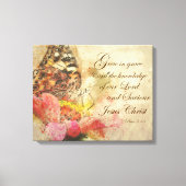  vlinder met groei in Grace Bible Verse Canvas Afdruk (Voorkant)