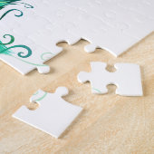 Vlinder met groene pauwenveren legpuzzel (Zijkant)
