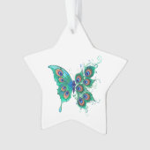 Vlinder met groene pauwenveren ornament (voorkant)