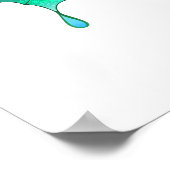 Vlinder met groene pauwenveren poster (Hoek)