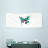 Vlinder met groene pauwenveren spandoek (Beurs)