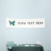 Vlinder met groene pauwenveren spandoek (Beurs)