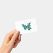 Vlinder met groene pauwveren badge (Handheld)